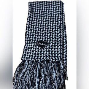 🆕 University of Alabama Black and White Houndstooth Scarf with Fringe NWOT